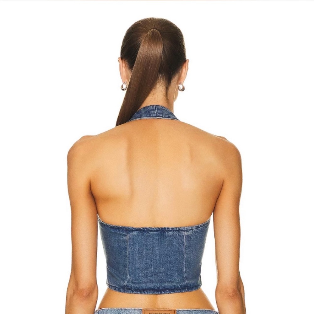 Miaou Blue Denim Crop Top - Picture 2 of 6